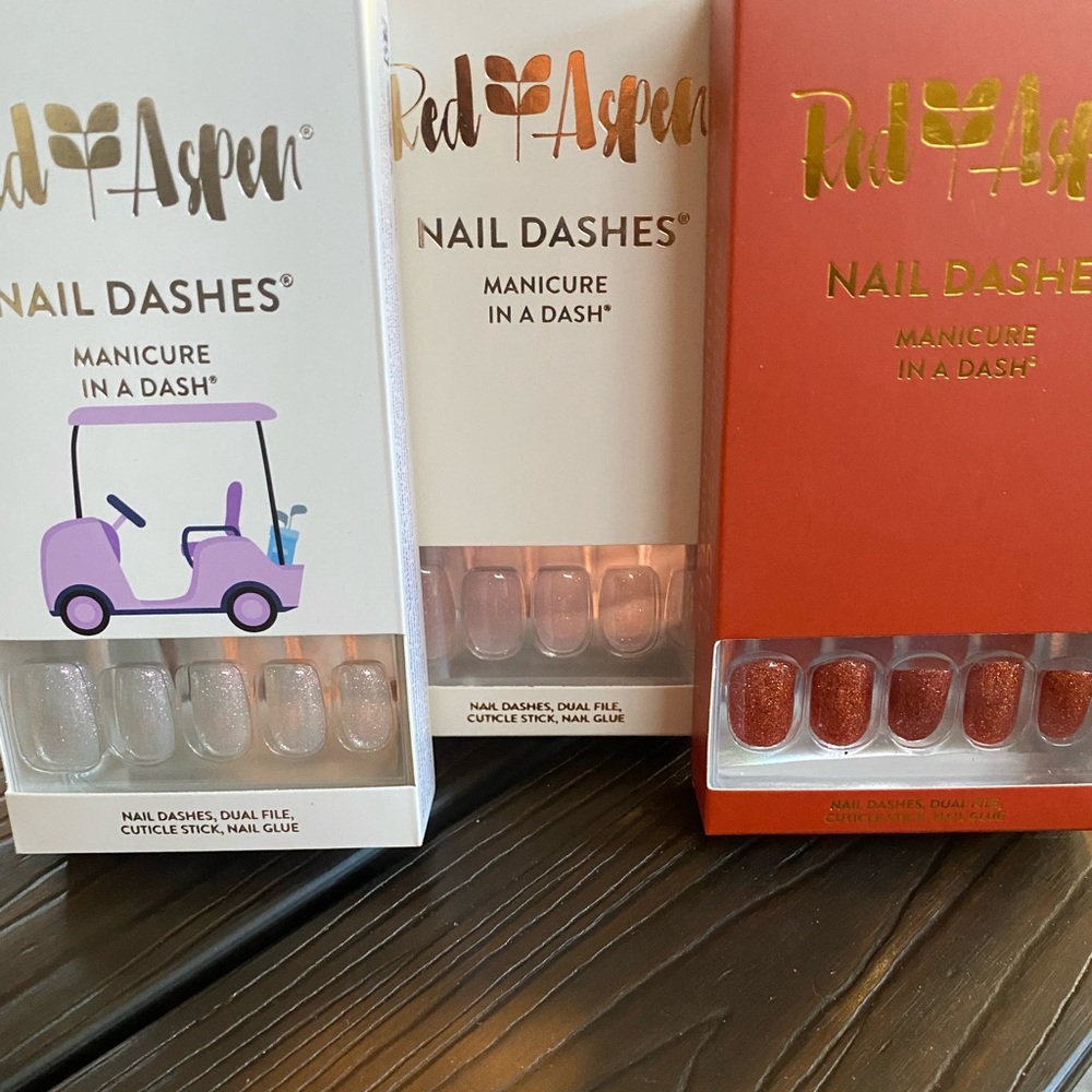 Nail Dashes, 3 sets. Brand new in boxes.